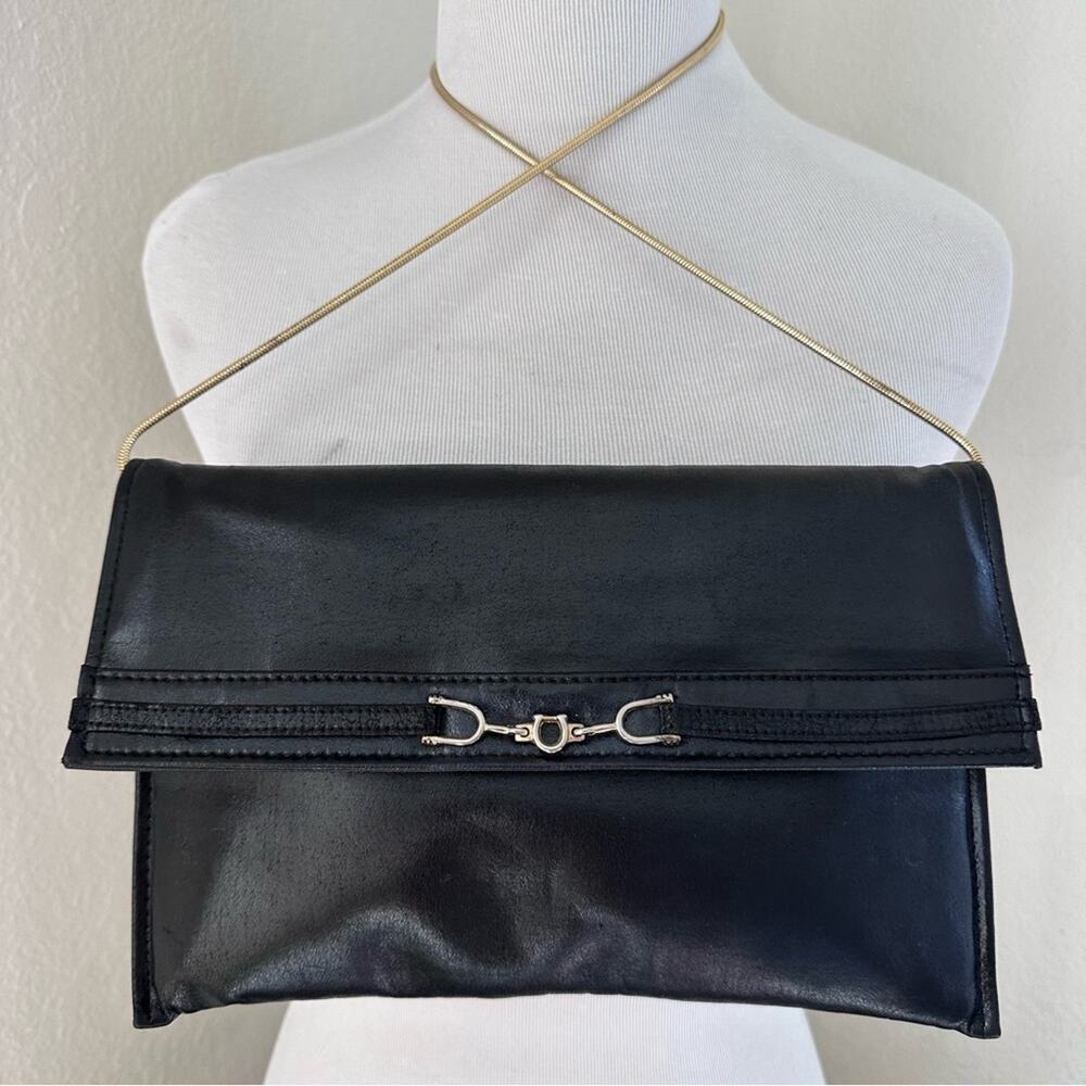 Maryann Rosenfeld Vintage 1980s Shoulder Black Leather Purse - Picture 12 of 12